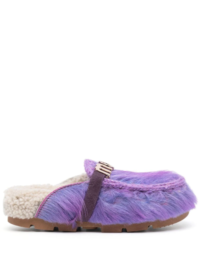 Mou Pony-hair Shearling-lined Slippers In Purple