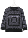 Givenchy Logo-embroidered Bandana-pattern Sweatshirt In Schwarz
