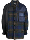 FENG CHEN WANG PANELLED PLAID BUTTON-UP JACKET