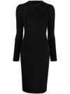 TOM FORD CUT-OUT RIBBED MIDI DRESS