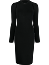 Tom Ford Cut-out Ribbed Midi Dress In Schwarz