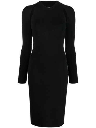 Tom Ford Cut-out Ribbed Midi Dress In Black