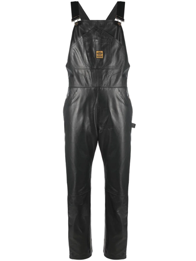 Washington Dee Cee Straight-leg Leather Dungarees In Black