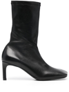 Jil Sander Slanted 70mm Square-toe Ankle Boots In Black