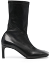 Jil Sander Slanted 70mm Square-toe Ankle Boots In Schwarz