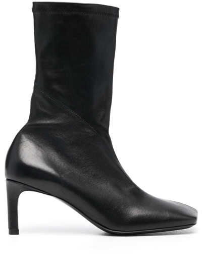 JIL SANDER SLANTED 70MM SQUARE-TOE ANKLE BOOTS