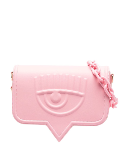 Chiara Ferragni Small Eyelike Logo-embossed Crossbody Bag In Pink