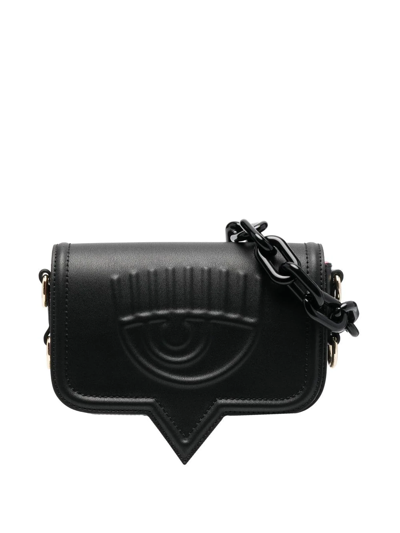 Chiara Ferragni Logo-embossed Shoulder Bag In Black
