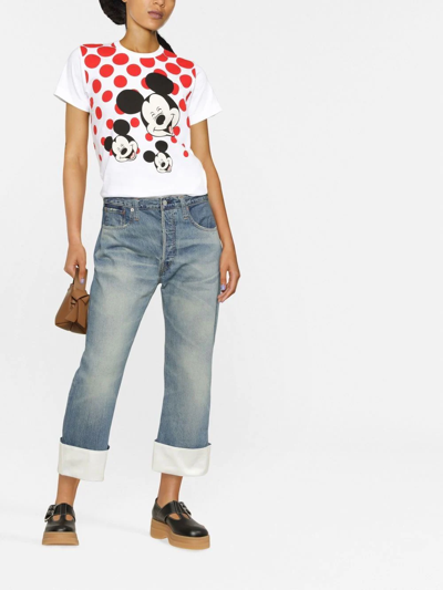 Comme Des Garcons Girl Minnie Mouse-print Round-neck Cotton-jersey T-shirt In White