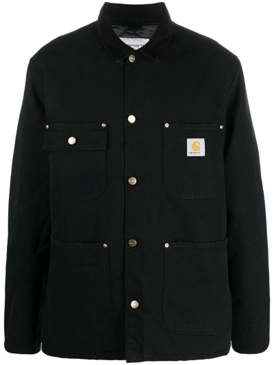Carhartt Logo-patch Shirt Jacket In Black