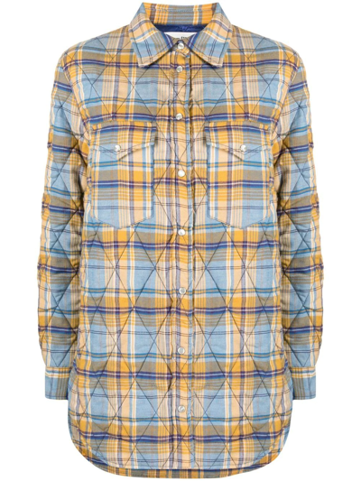 Isabel Marant Étoile Mysen Padded Checked Organic Cotton-twill Jacket In Blue