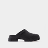 GANNI BLACK RECYCLED RUBBER RETRO MULES