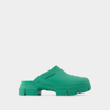 Ganni Recycled Rubber Retro Mules In Green