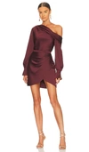 Jonathan Simkhai Cameron Gathered One-shoulder Mini Dress In Mulberry