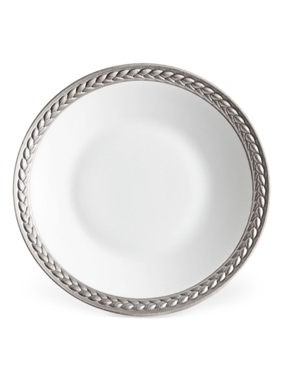 L'objet Soie Tressée Sauce Dish & Spoon Rest In Platinum