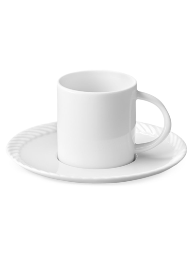 L'objet Corde Espresso Cup & Saucer Set In White