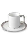 L'objet Soie Tressee Platinum-plated Espresso Cup & Saucer