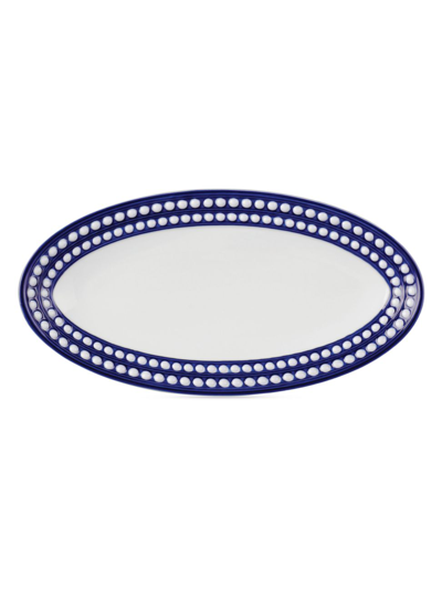 L'objet Perlée Oval Platter (36cm) In Blue