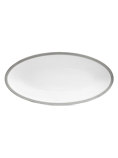 L'objet Soie Tressée Oval Platter In Platinum