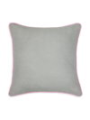 Sferra Manarola Linen Decorative Pillow In Grey/cotton Candy