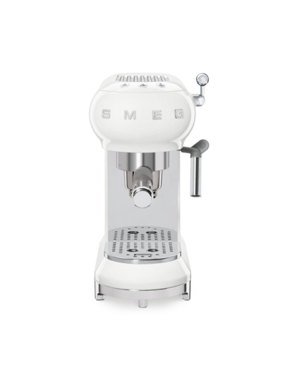 Smeg Slim Espresso Machine In White
