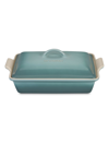 Le Creuset 4-quart Heritage Stoneware Covered Rectangular Casserole In Sea Salt