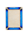 Jay Strongwater Leonard Pave Corner Picture Frame, 4 X 6 In Delft Garden