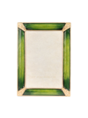 Jay Strongwater Leonard Pave Corner Picture Frame, 4 X 6 In Emerald