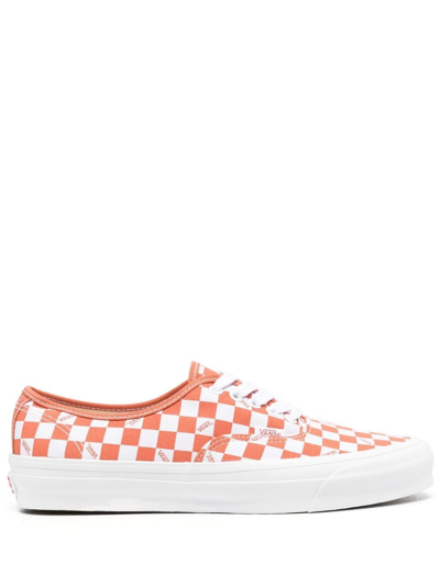 Vans ‘og Authentic Lx' Chequered Canvas Low Top Sneakers In Orange