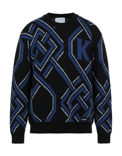 Koché Monogram Jacquard Wool Knit Sweater In Black