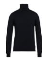 Alpha Studio Man Turtleneck Black Size 40 Merino Wool In Blue