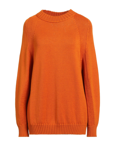 Alpha Studio Woman Sweater Apricot Size 8 Merino Wool In Orange