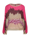 Manila Grace Sweaters In Fuchsia