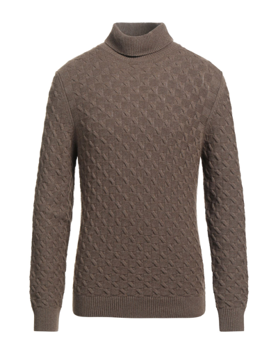 Heritage Man Turtleneck Brown Size Xxl Polyamide, Wool, Viscose, Cashmere