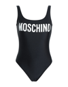 Moschino Black Printed One-piece Swimsuit In Black
