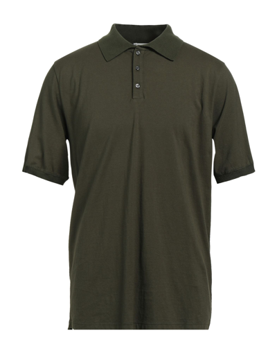 Vneck Polo Shirts In Military Green