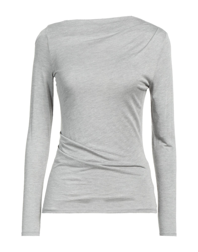Diana Gallesi Woman T-shirt Grey Size 10 Modal, Polyamide, Cashmere