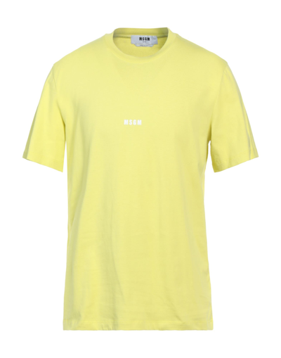 Msgm T-shirts In Acid Green