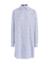 KARL LAGERFELD KARL LAGERFELD MONOGRAM STRIPE TUNIC SHIRT WOMAN SHIRT BLUE SIZE 10 COTTON