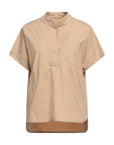 Nine:inthe:morning Woman Blouse Beige Size S Cotton, Silk, Elastane