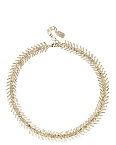 Lionette Leon Crystal-embellished Fishbone Chain Necklace In Gold