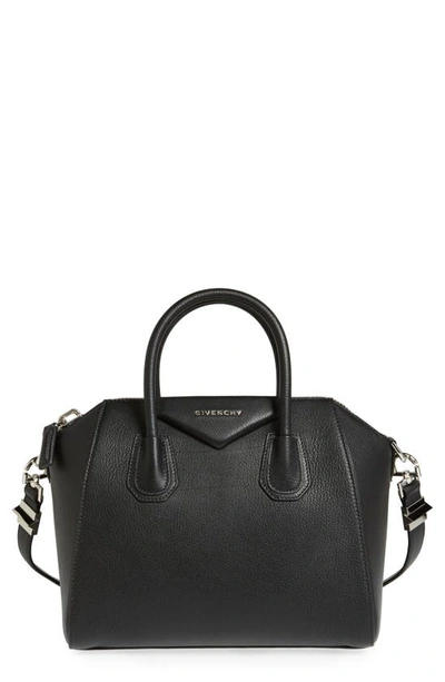 Givenchy Small Antigona Leather Satchel In Black