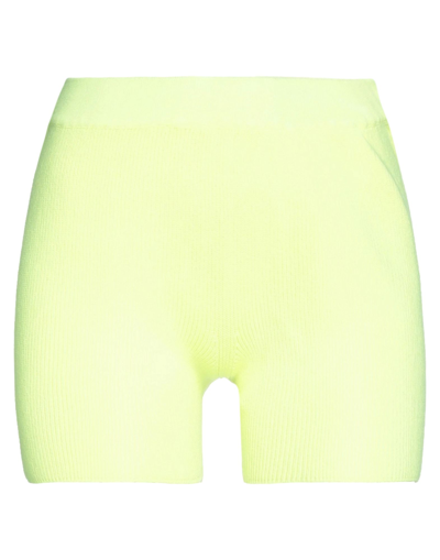 Vicolo Woman Shorts & Bermuda Shorts Acid Green Size Onesize Viscose, Polyester In Green