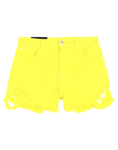 My Twin Twinset Denim Shorts In Yellow