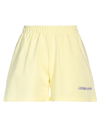 Livincool Woman Shorts & Bermuda Shorts Pastel Yellow Size L Cotton In Yellow
