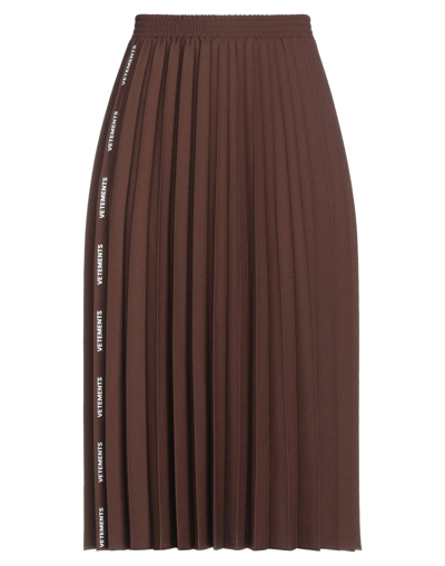 Vetements Midi Skirts In Brown
