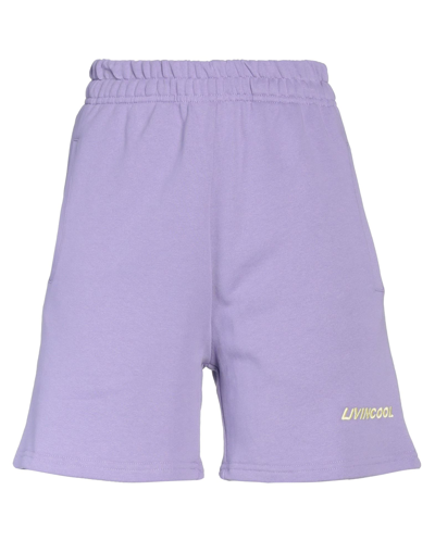 Livincool Woman Shorts & Bermuda Shorts Purple Size Xs Cotton