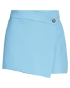 Msgm Woman Shorts & Bermuda Shorts Azure Size 8 Polyester, Viscose, Elastane In Blue