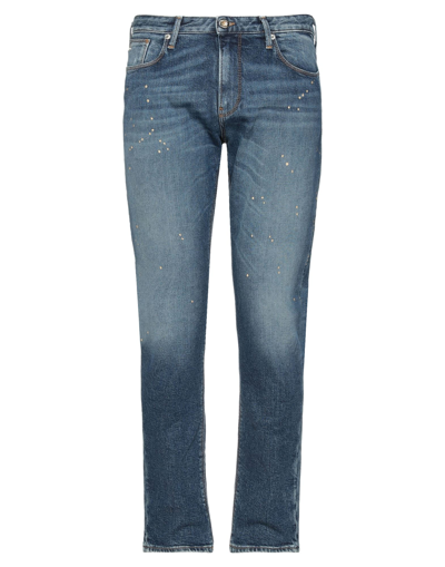 EMPORIO ARMANI EMPORIO ARMANI MAN JEANS BLUE SIZE 30W-34L COTTON, ELASTANE