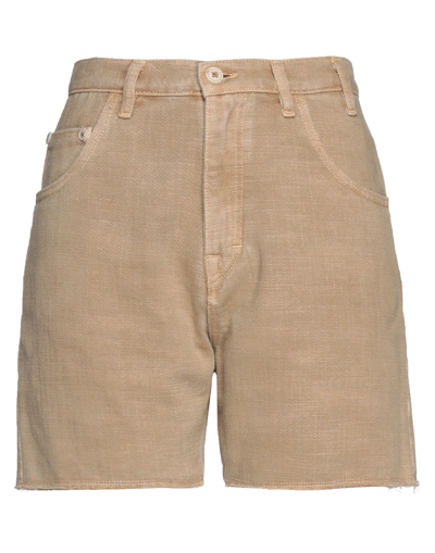 Novemb3r Denim Shorts In Beige